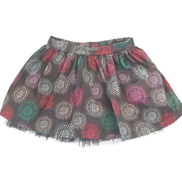 Cherokee Toddler Skirt 4T Black Chiffon‎ Circles 10"L Geometric Artsy Party - Picture 1 of 11